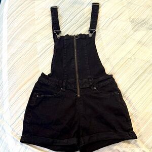 Classic Black Women's Denim Overalls